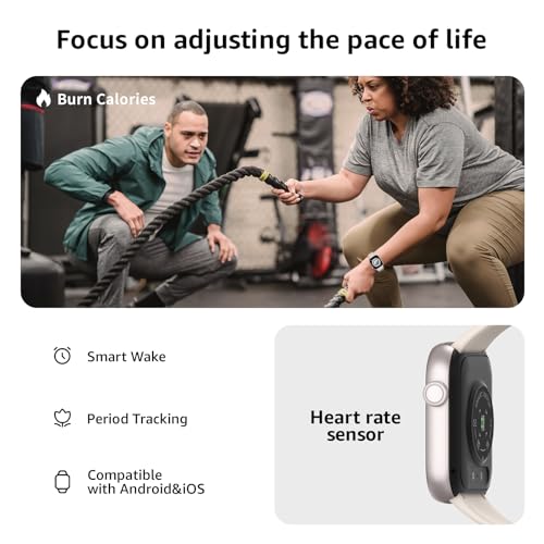 Smart Watch for Men Women, Bluetooth Calling, 1.85" HD Touch Screen Fitness Tracker, 140+ Sports Modes, Heart Rate Sleep Monitor, DIY Dial, IP68 Waterproof, Compatible with Android & iOS(Starlight) by AcclaFit - Image 4