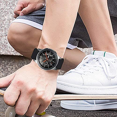 Image of 22mm Silicone Replacement Rubber Sport Watch Band Strap Compatible with for Realme Watch S / Realme Watch S Pro / Realme Watch 2 Pro (Black)