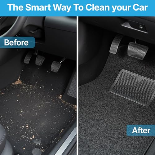 Image of KINGSWAY Accessories Noodle Grass PVC Foot Mats Compatible with Honda Amaze (Year 2025 Onwards - All Model) | 12mm Thickness Universal Fit Anti-Slip Car Floor Mats | Set of 3 Pcs | Black