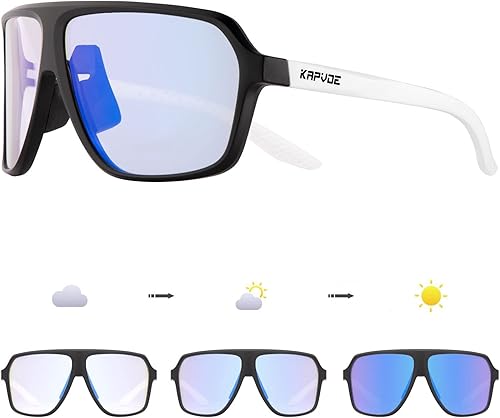 KAPVOE Gafas de ciclismo fotocromáticas para hombres y mujeres, gafas de sol deportivas MTB, gafas de sol de ciclismo con protección UV