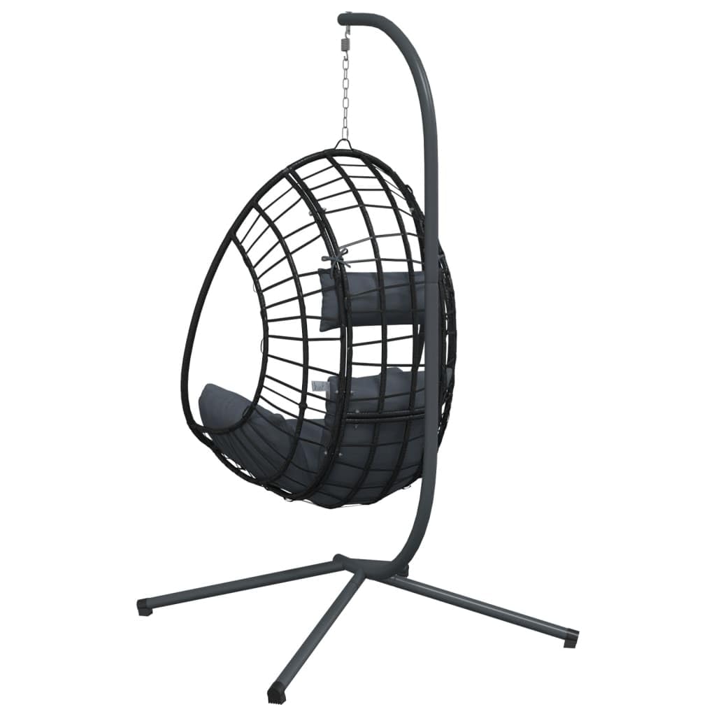 Sedia Uovo Sospesa Girevole Rattan Acciaio