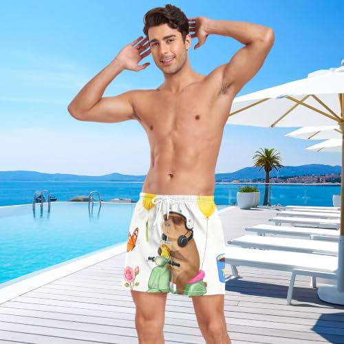 Secado rápido garantizado en pantalones cortos de natación para hombre con estampados 3