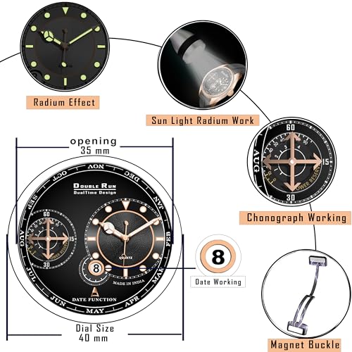 DOUBLERUN S-180-00 Black Silicone Magnetic Watch - Image 7