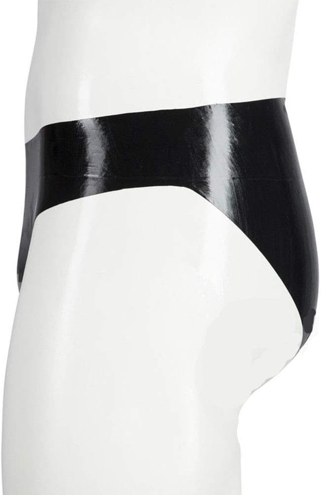 Handmade 0.4mm Latex Men Briefs Front Hole Glossy Rubber Tight Underwear
