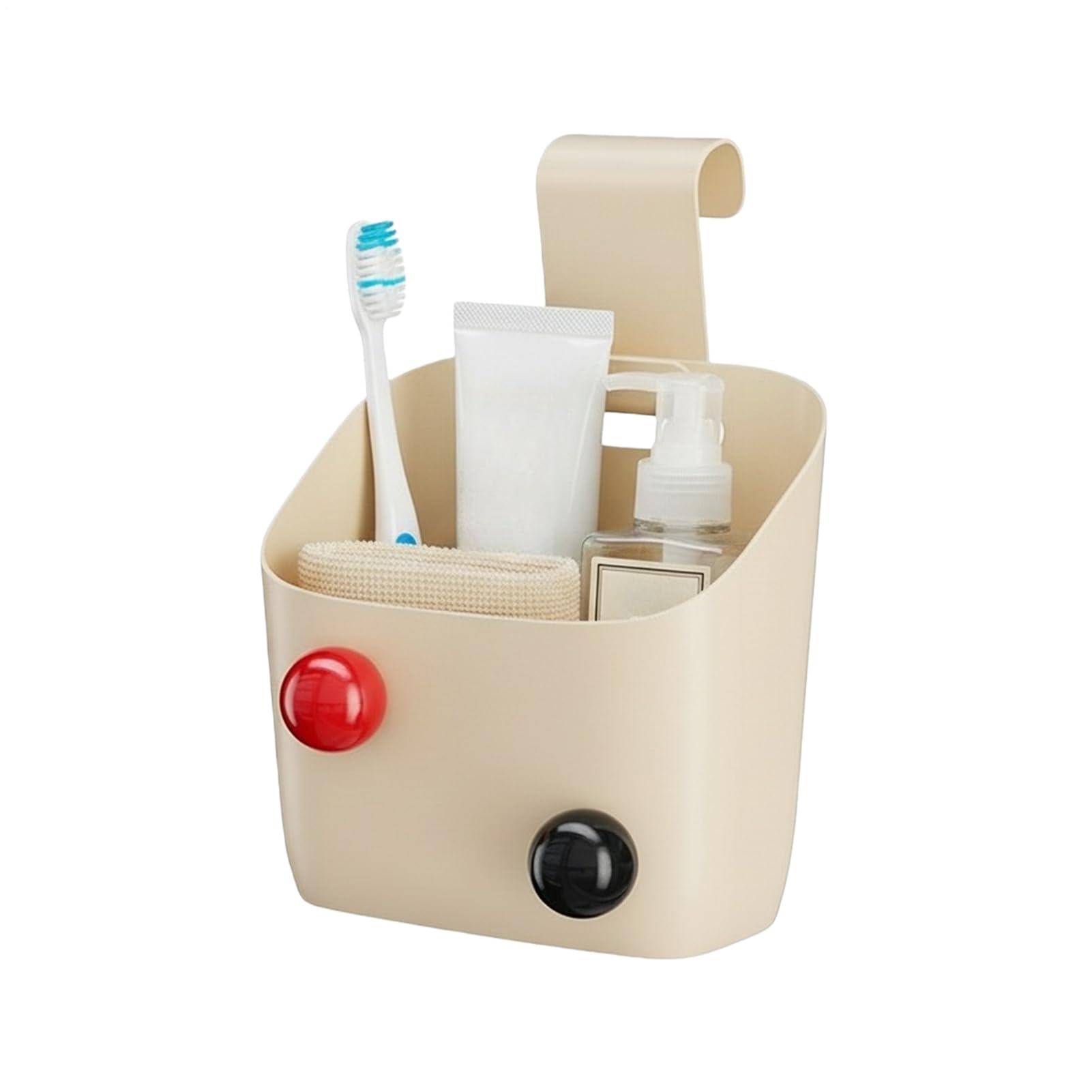 Bedside - Hanging Storage Basket with Hooks, Large Capacity Box | Wall Mounted Dorm Shelf Container | Space Saving for Bedroom, Bathrooms