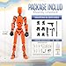 GAOFBA [Assembly Complete] Dummy 13 Action Figures with Magnetic Suction Function, Lucky Titan 13 Action Figures, Multi-Jointed Movable，with 3 Hand-Shapes, 5 Weapons (1Pcs - Red)