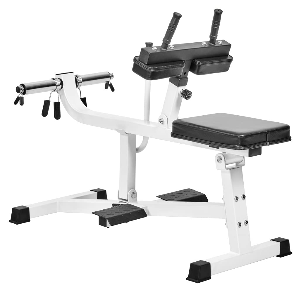 Bad Company Wadenmaschine sitzend I Fitnessgerät für das Wadentraining passend für 30/31 mm oder 50/51 mm Hantelscheiben I BCA-06
