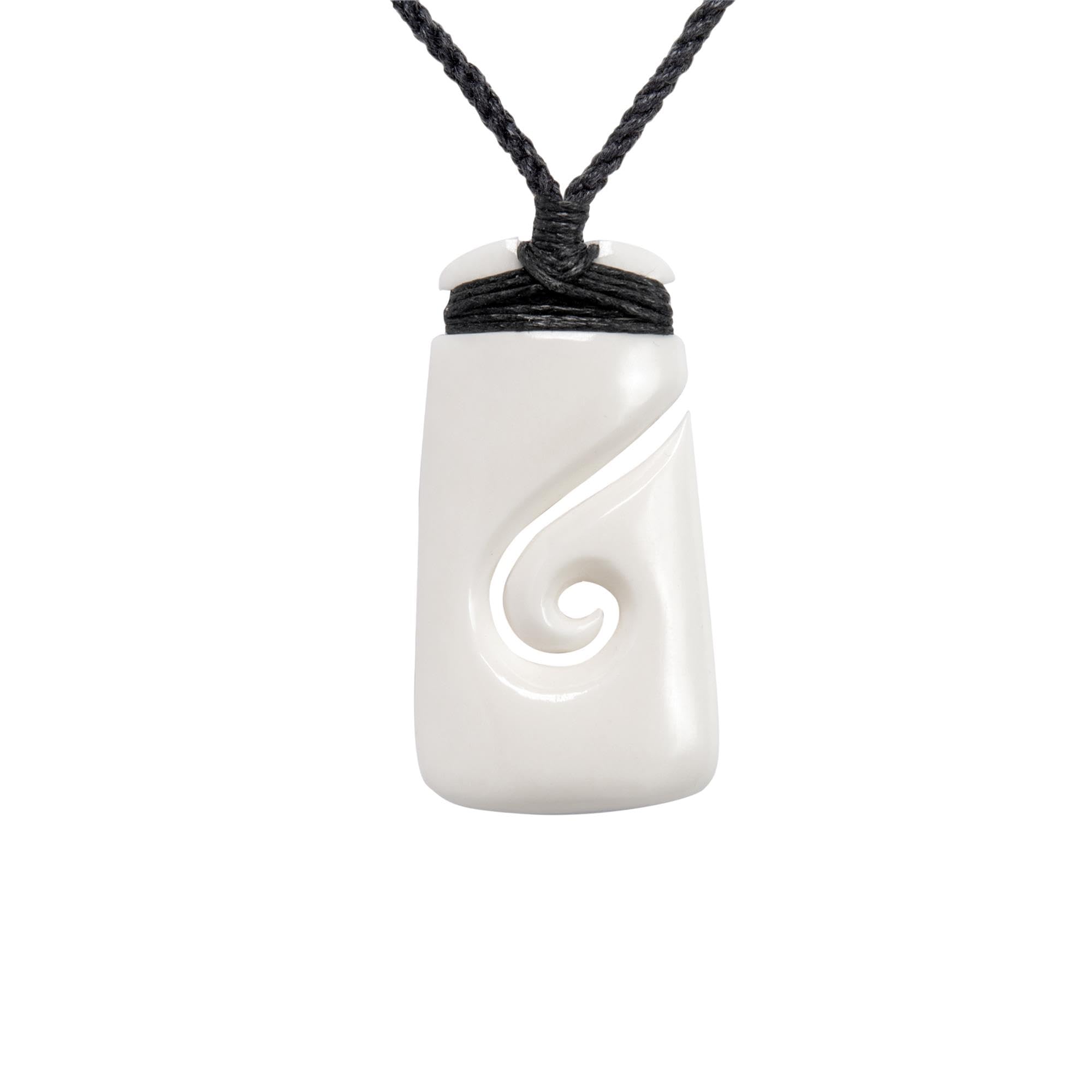 81stgeneration Ciondolo Hei Matau In Osso Intagliato A Mano – Stile Maori – Toki Con Spirale Koru - 2