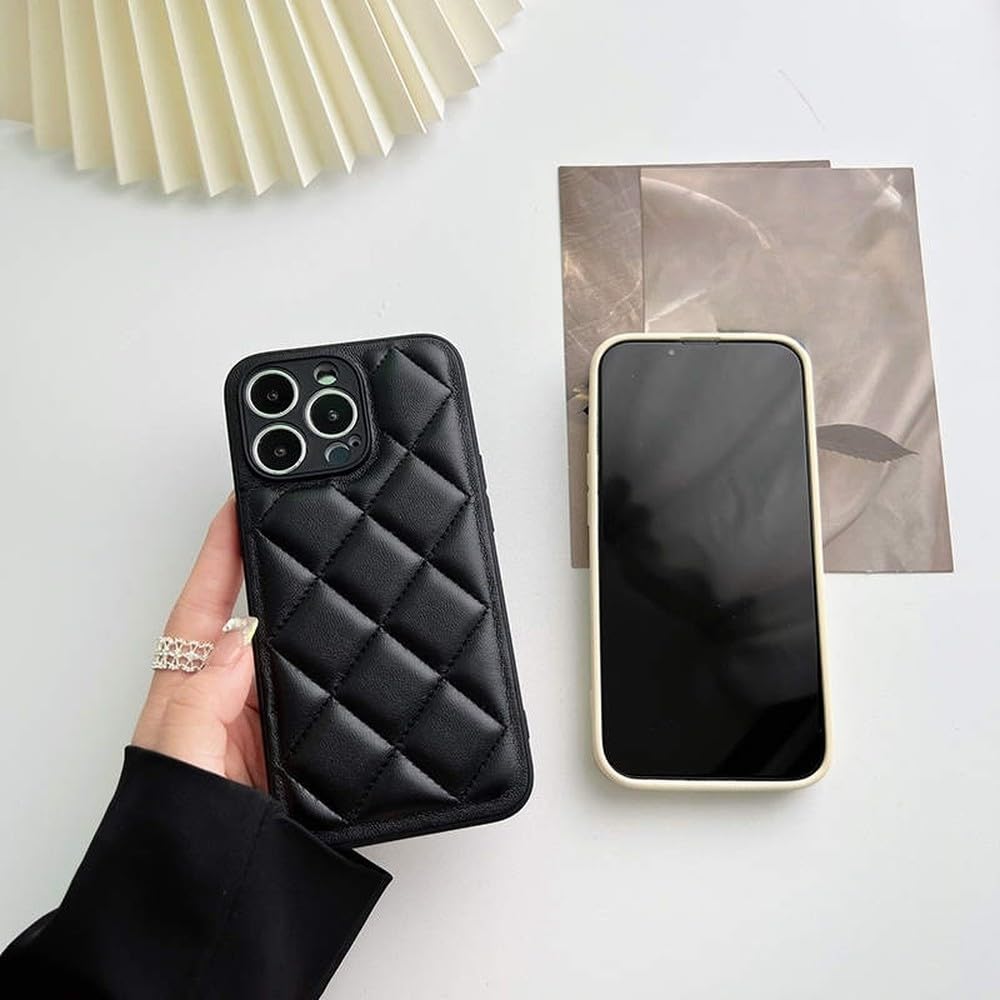 Custodia per telefono con rivestimento in piumino diamantato per iPhone 15 Pro Max 14 13 12 11 Pro Max Plus, colore cachi, per iPhone 12ProMax (6,7")