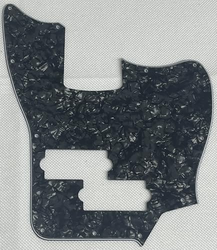 For Fit Squier Jaguar Bass SS Short Scale Style Guitar Pickguard (4 Ply Black Pearl)