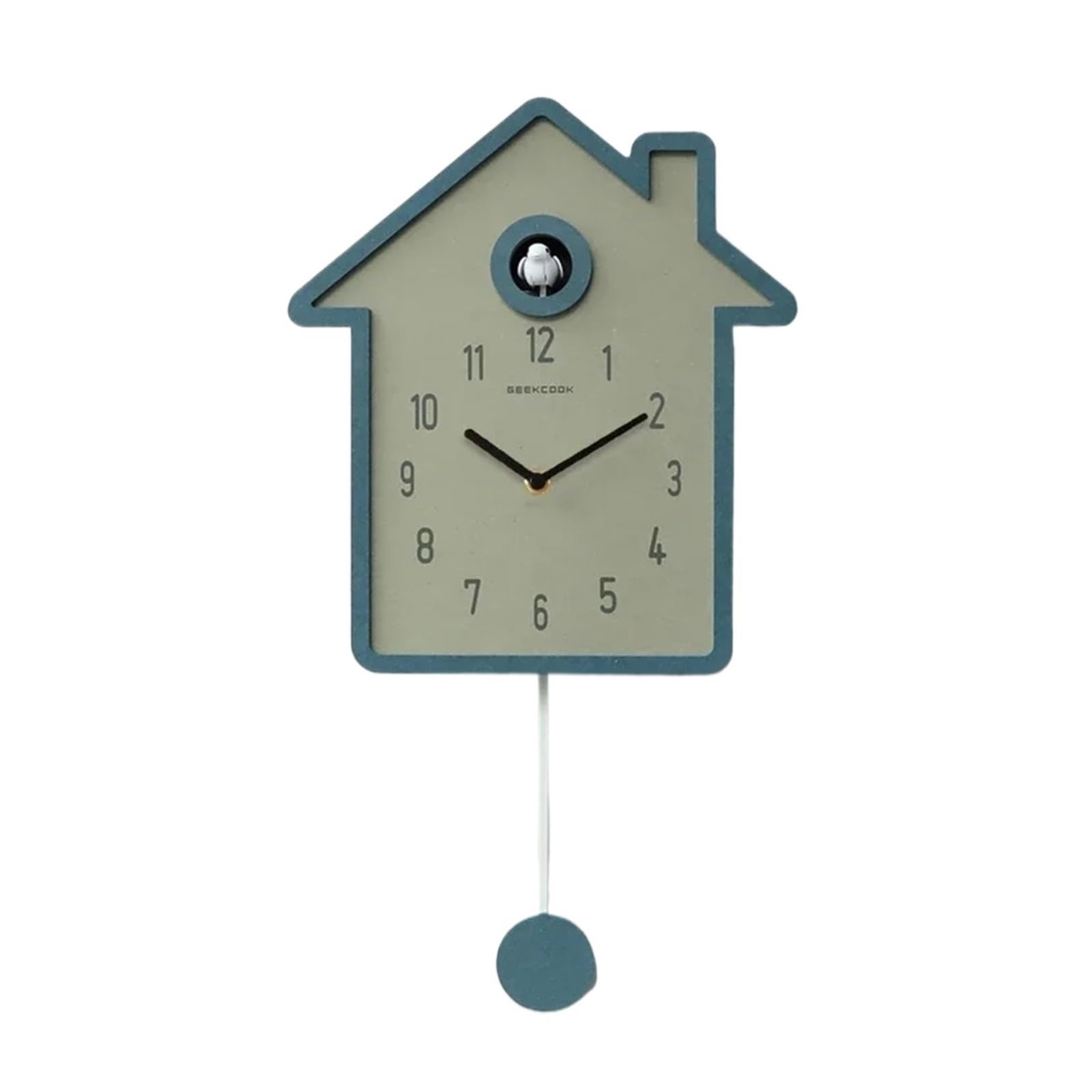 GOXQIT 1 Pcs Cuckoo Clock With Colorful Chime And Time Swinging Wall For Living Room(Blue)