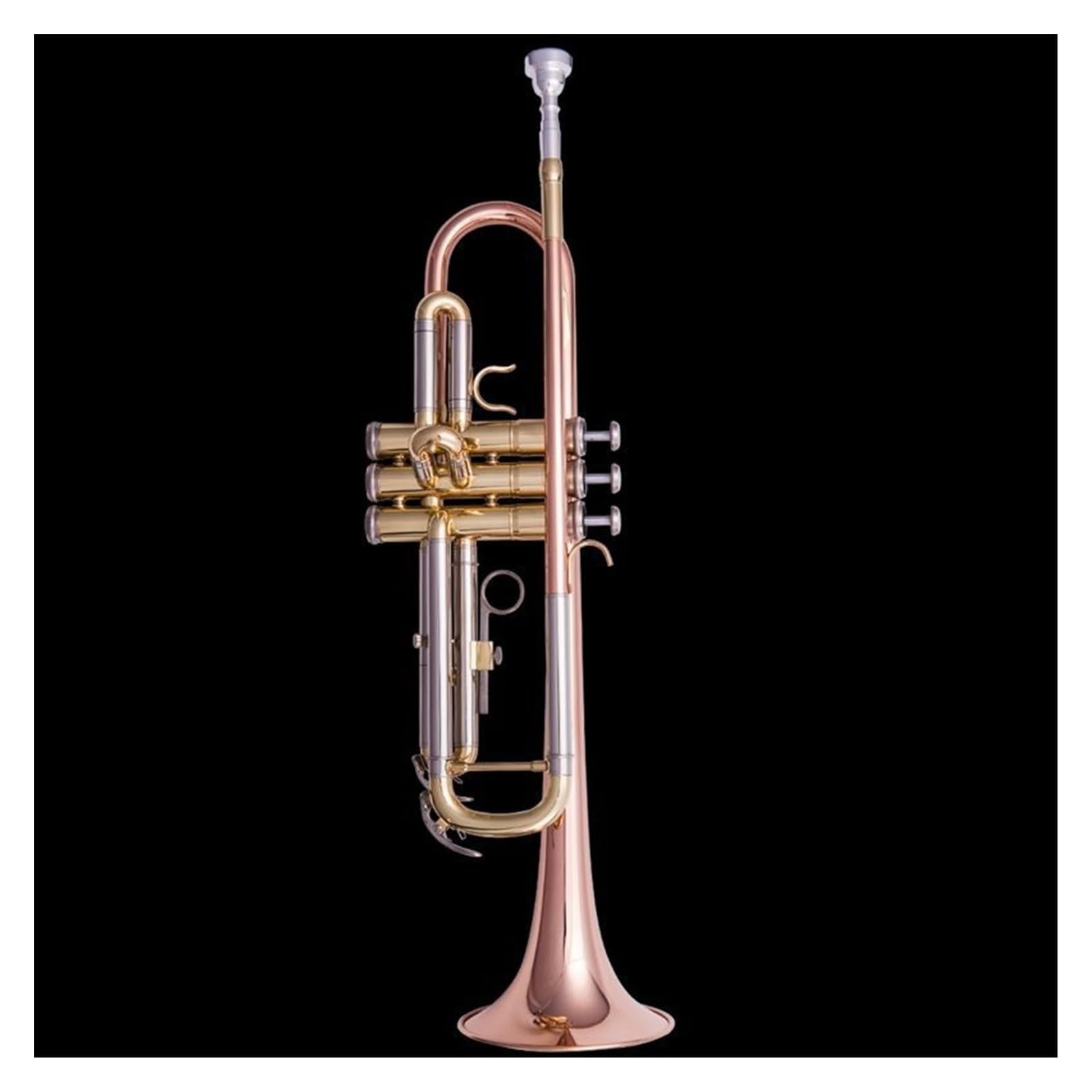 trąbka instrument Wysokiej klasy trzykolorowa trąbka, płaska, trzydźwiękowa trąbka, kompletne akcesoria dla początkujących