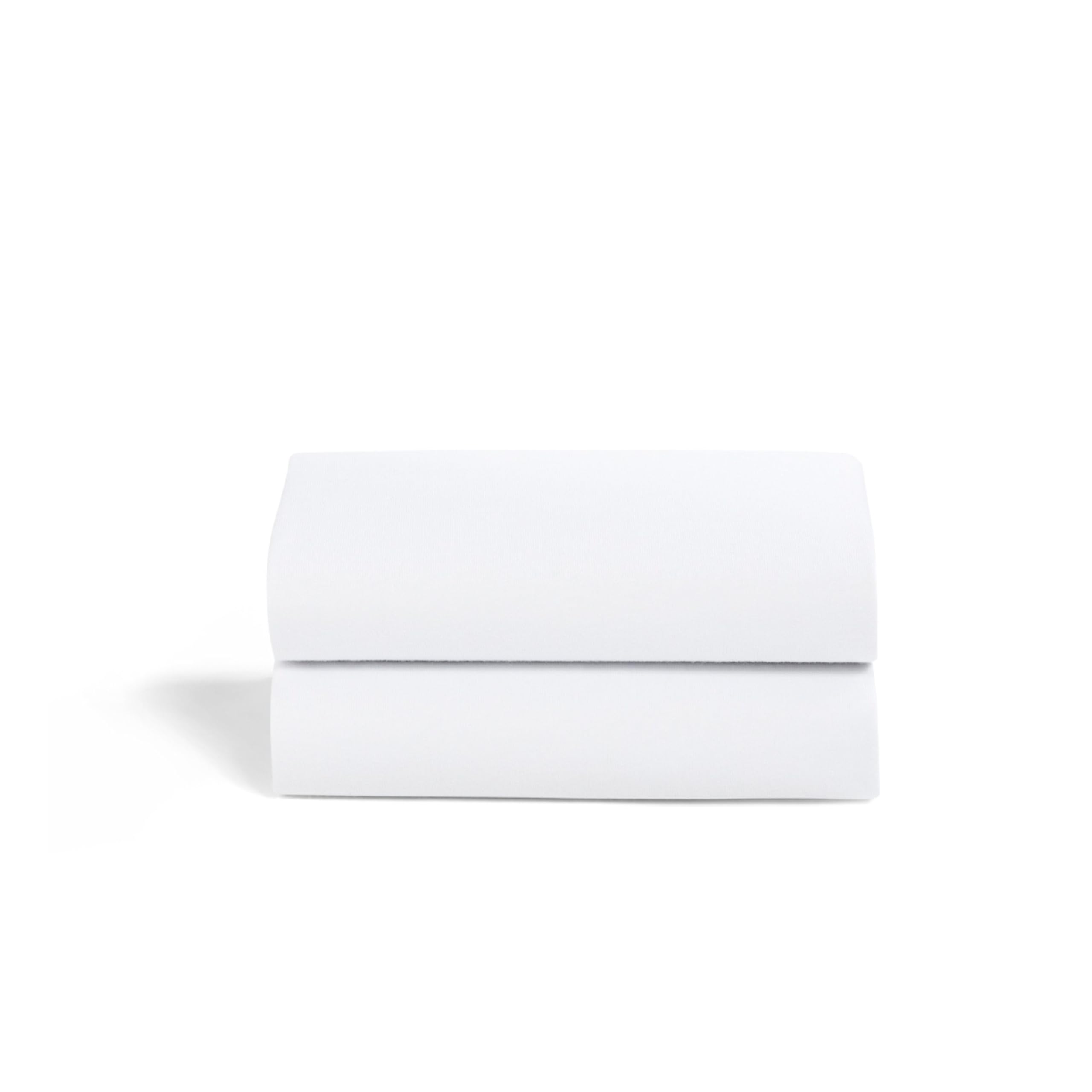 Snuz Bedside Crib Fitted Sheets - Fits All SnuzPod Cribs, 100% Jersey Cotton SnuzPod Sheets, Machine Washable, Tumble Dryer Safe, Breathable, Universal Fit 44x80cm, 2 Pack, White