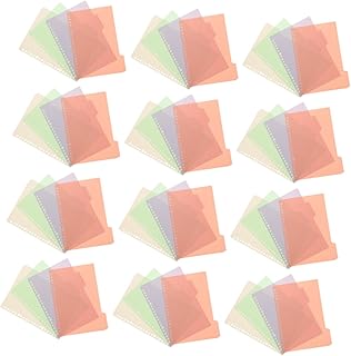 Abaodam 12 Conjuntos De Guias De Índice Para Cadernos Etiquetas De Bloco De Notas Clipes De Fichário Divisores Estéticos Índice Etiquetas Classificadas Marcador De Livro Folhas