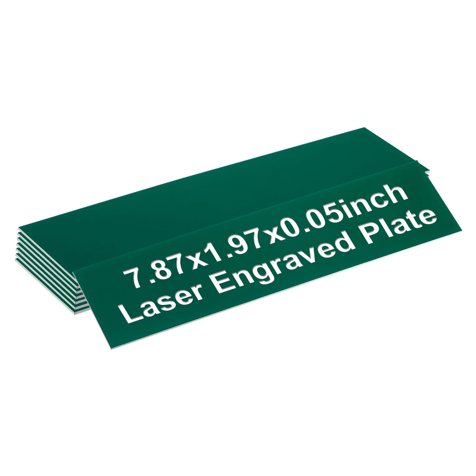 PATIKIL Blank Name Plates, 7.87x1.97" Engraved Name Plates Name Plate Personalized Custom Door Signs Desk Tags for Office Classroom, Net Green with White Letter, 8 Pcs