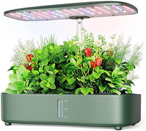 Hydroponic Growing System with Touchscreen LCD Display, 12-Sectio...