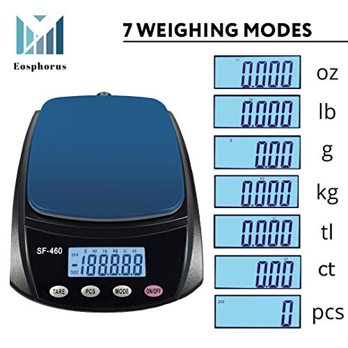 image for Eosphorus 600 g (21 oz) / 0.01 g Digital LCD Scale Lab Analytical Bala