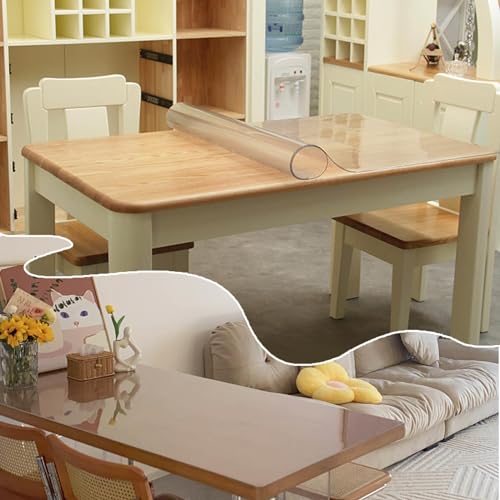 Film de protection de table, sous-main en PVC transparent de 1 mm d'épaisseur, tapis transparent pour grandes tables