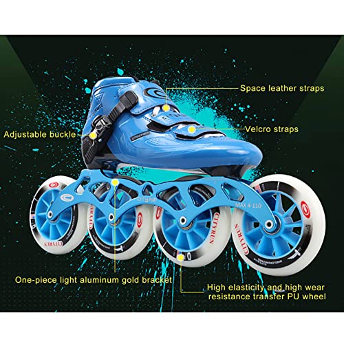 Miniatura 4 de Patillas De Velocidad En Línea Profesionales, Zapatos De Patinaje De Fibra De Carbono De 4 Ruedas Patines De Una Sola Fila, Patineta Recta De Alta Velocidad De Rendimiento Al Aire Libre,Rojo,Eu37