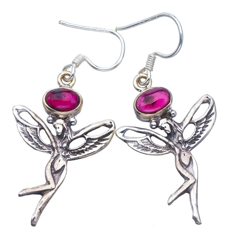 Améthyste naturelle et argent sterling 925 boucles d'oreilles artisanales Farie
