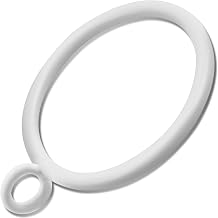 44 Pack Curtain Rings with Eyelets, Metal Drapery Rings for Pinch Pleat Curtains, Drape Ring 1.5 Inch I D, Fits Up to 1.2 in Rod White