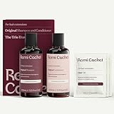 REMI CACHET Shampoo and Conditioner 100ml with Hair Oil Sachets 30ml For Human Hair Extensions | Paraben Free Designed to Hydrate & Protect Strawberry & Cucumber Scent | 100% Vegan All Extension Bonds