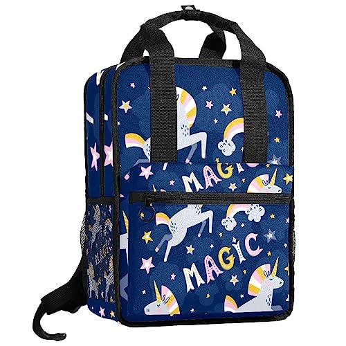 Sac à dos licorne et étoiles bleu foncé parfait pour l'école et les sorties