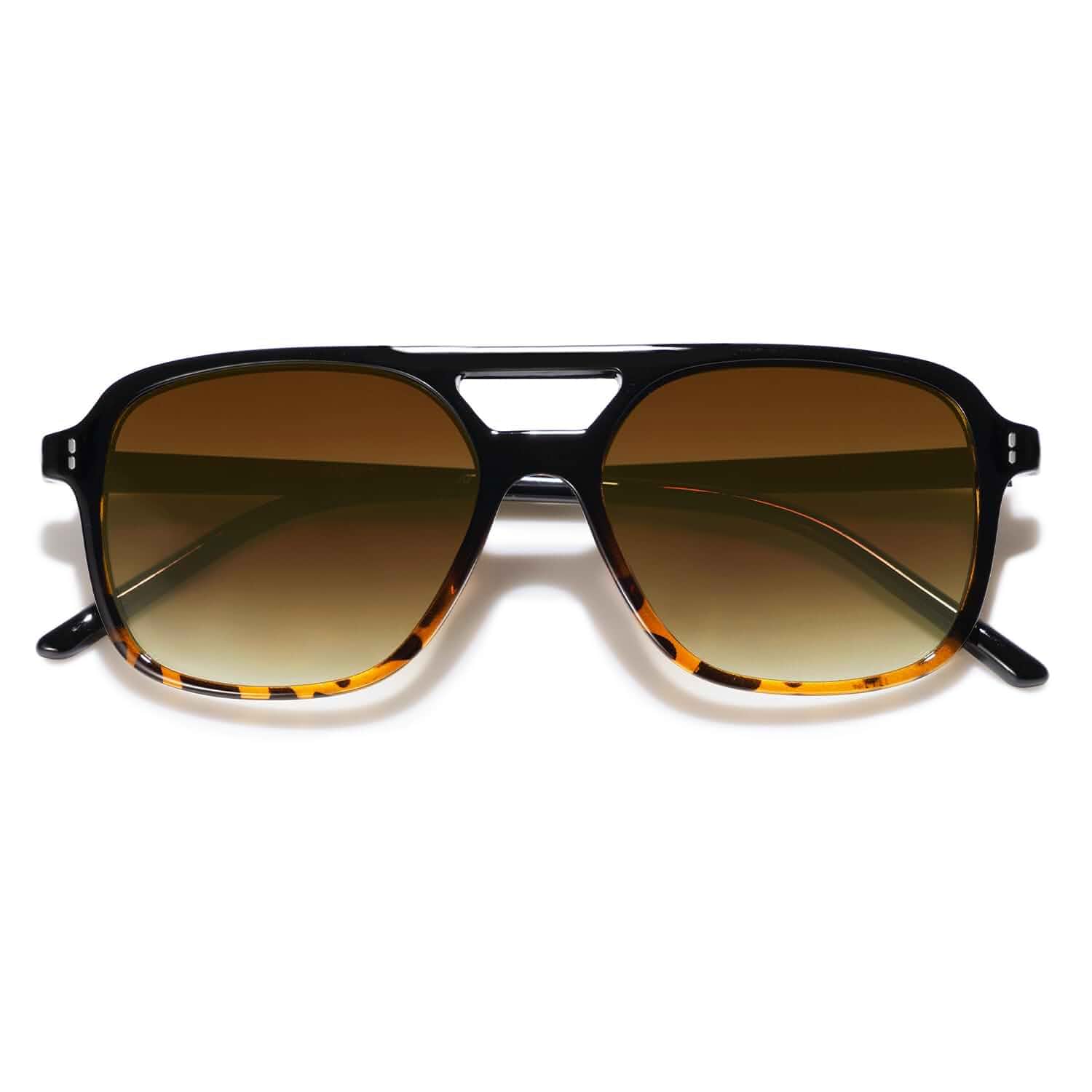 VANLINKER Retro Vintage 70s Square Aviator sunglasses for women men VL9611X | Color lens Double Bridge Shades