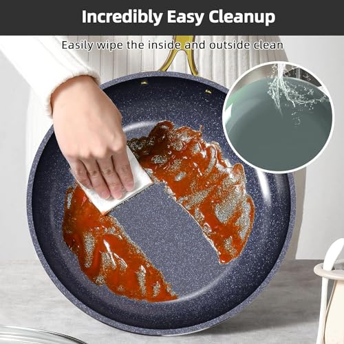 Image of Nuwave Lux LE 13-Pc Cookware Set with Elegant Gold Handle, Diamond Infused Ceramic Non-Stick, PFAS Free, Premium Metal Lids, Ergonomic Stay-Cool Handles, Induction Ready & Compatible w /All Cooktops