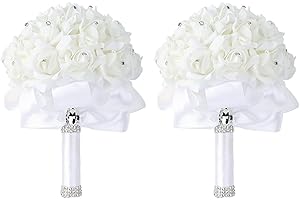 Foraineam Bridal Bridesmaid Bouquet: Elegant Foam Roses for a Timeless Memory
