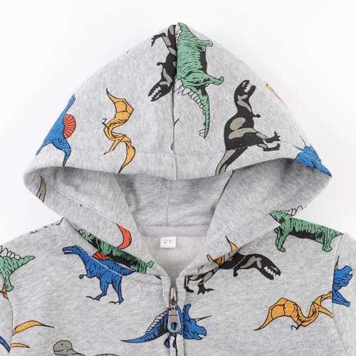 Image of Toddler Zip Up Hoodie Sweatshirt Fall Clothes Boys Jacket With Hood 2-7 Years