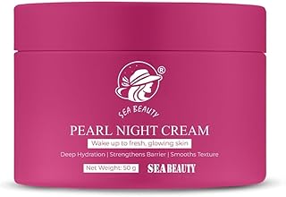 Sea Beauty Pearl Glow Night Cream, Brightening &amp; Moisturising Formula, Anti-Aging, Lotion, for All Skin Types, 50 g