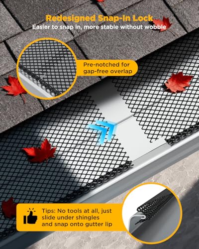 Image of 78 Ft Lock-in Gutter Guard Mesh, 6 Inch Leaf Filter Gutter Covers