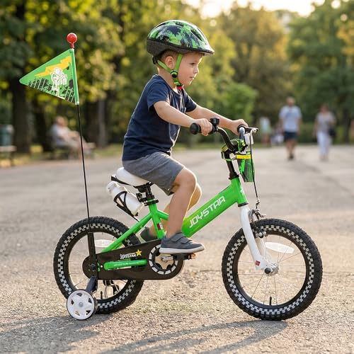 Image of JOYSTAR Little Daisy Kids Bike for Girls Boys Ages 2-10 Years, 12 14 16 20 Inch Girls Bikes with Doll Bike Seat & Streamers, Boys Bike with Flag & Number Plate, Multiple Colors