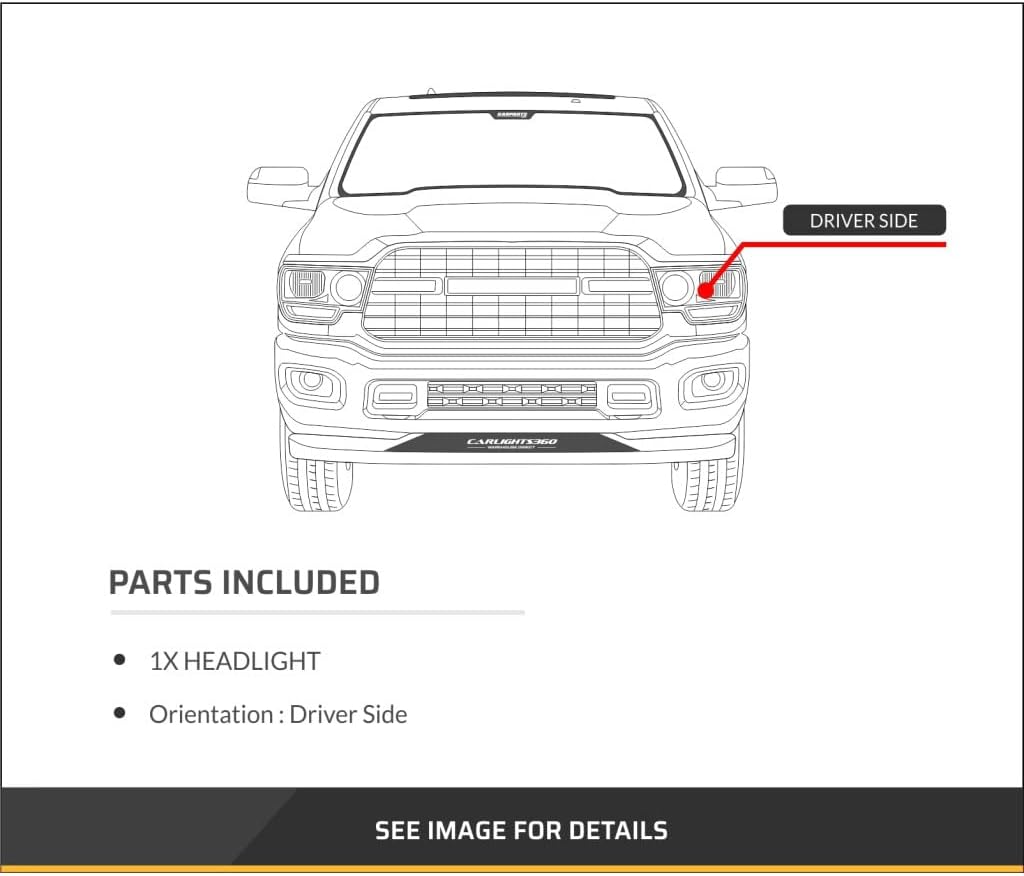 KarParts360 For Chevy C3500 1990-2002 Headlight Assembly Driver and Passenger Side | Pair | Rectangle Form w/Bulbs | DOT Certified | Replacement For GM2502101, GM2503101 | 15034929, 15034930
