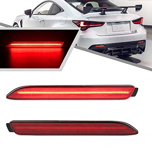 2�� ���b�h LED ���A�o���p�[���t���N�^�[���C�g �g���^ �A�o���� RAV 4 Venza�p ���N�T�X GX IS F NX 200t NX 300 RC 200t RC F RX 300 LED �u���[�L���C�g �e�[�����C�g OEM ���A�o���p�[���t