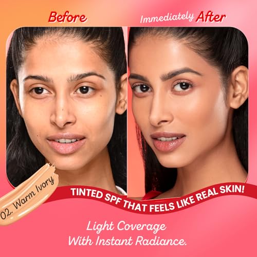 Image of Dot & Key Strawberry Dew Tinted Sunscreen SPF 50+ Pa++++ - 02 Warm Ivory In-Vivo Tested | Protection Against UVA & UVB | Broad Spectrum, Water & Sweat resistant | For All Skin Types | 50ml