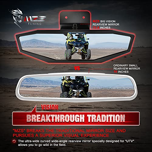 Image of MZS Aluminum RZR PRO XP Rear View Mirror, UTV Rearview Center Mirror Accessories Adjustable 2883763 Compatible with RZR PRO XP / 4, RZR Trail /S, RZR Turbo R /4