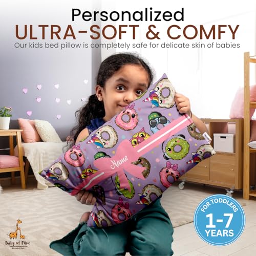 Image of Personalized Pillow for Kids - Custom Name, Super Soft Cotton Kids Cushion for Infants & Toddlers, 1 Month to 5 Year Olds, Keeps Head & Neck Comfortable, Adorable Prints