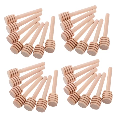 Varillas para mezclar miel de madera reutilizables VALICLUD cucharas para mermelada pack de 48 2