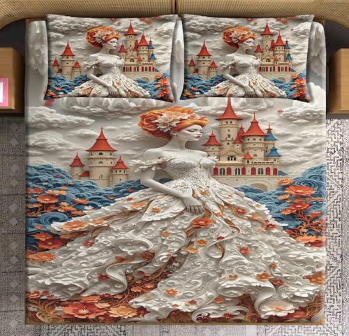 Image of King Size Printed Bedsheet Set with 2 Pillow Covers | Modern Geometric Design | Lightweight & Durable Soft Microfiber | Modern Printed Design (DESIGN13)