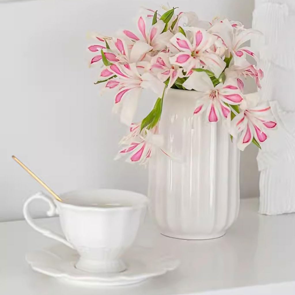 Vaso Ornamenti for vasi in ceramica Soggiorno Composizione floreale Bianco Nordico Luce Lusso Semplice Vaso In Ceramica(S)