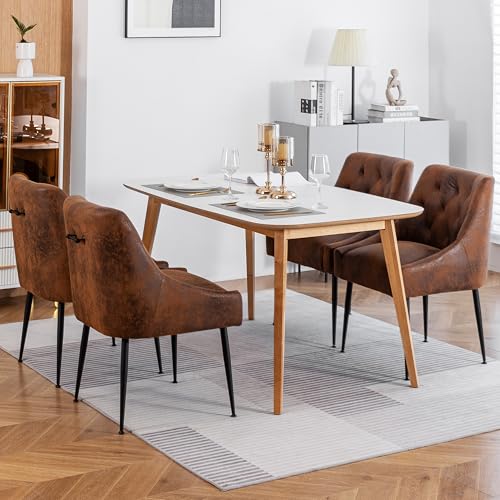 Lonxiu Juego De 4 Sillas De Comedor, Sillas De Comedor Modernas, Con Asiento Acolchado Y Respaldo Ergonómico Con Patas Metálicas Para Cocina Salón Restaurante Profundo Marrón Lonxiu Juego De 4 Sillas De Comedor, Sillas De Comedor Modernas, Con Asiento Acolchado Y Respaldo Ergonómico Con Patas Metálicas Para Cocina Salón Restaurante Profundo Marrón