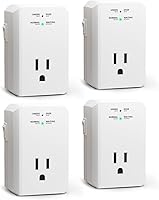 Vista 8 de BSEED Protector de sobretensiones de una sola salida, pequeño protector de sobretensiones con indicador de luz protegida para refrigeradores, PC