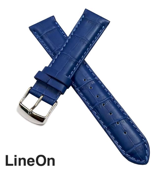 Image of LineOn 22mm Half Padded Genuine Leather Mens Watch Strap For Branded Watches Compitable with Titan, Timex, Casio, Sonata, Tool and Pins Include