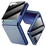 Doeshine für Samsung Galaxy Z Flip 7 Hülle [Not für Flip 7 FE] mit Scharnierschutz & Privacy Screen Bildschirmschutz, Rutschfester Textur, Stoßfest Schutzhülle Kratzfest Rugged Case (Mint Blau)