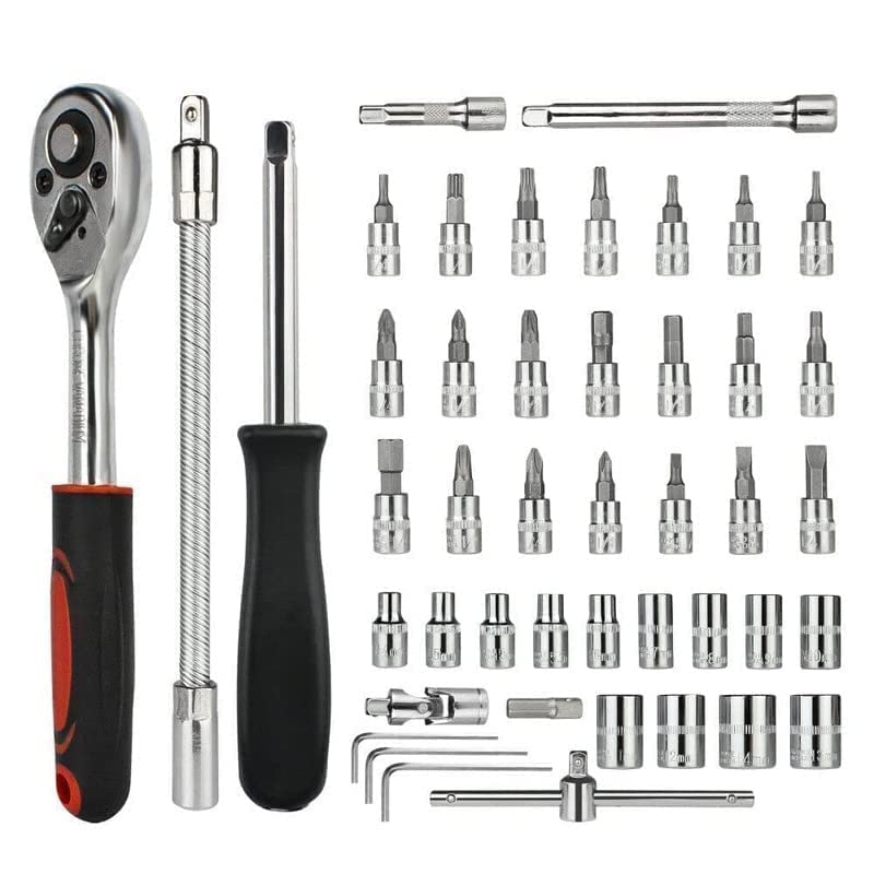 Catron 46 In 1 Pcs Screwdriver and Socket,Hand Tool Kit Wrench Set Multi Purpose Combination Tool Case Precision Car Tool Kit 2