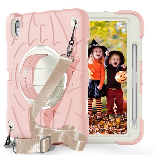 Funda para iPad Pro 11 2024 (color: rosa) con correa de mano para el hombro, funda rígida de silicona rígida