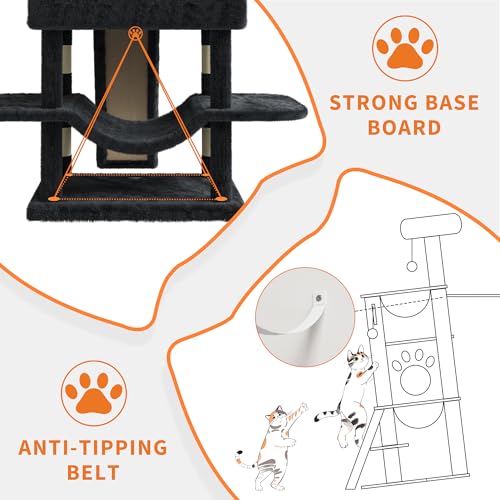 Árbol para gatos multi-nivel de 68.5 in para interiores miniatura 3