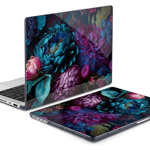 Image of MEEgoodo Case for M5 MacBook Pro 16 inch Case 2026 2024 2023 2021 with M5 M4 M3 M2 M1 Pro /Max Chip, Fit Model A3429 /A3428 /A3403 /A3186 /A2991 /A2780 /A2485, Beautiful Fantasy Flower